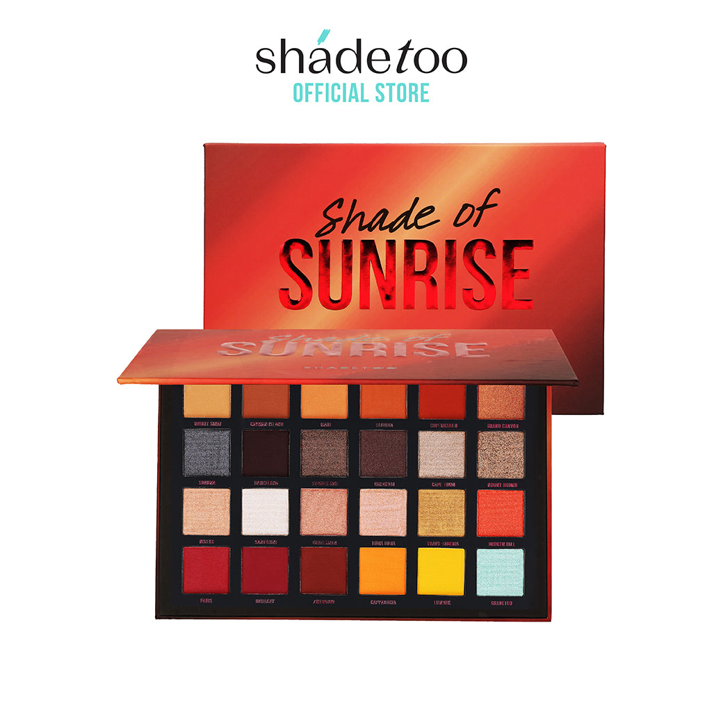 SHADETOO SHADE OF SUNRISE 24 Colors Eyeshadow Palette อายแชโดว์ 24 สี เฉดสีโทนสีส้ม แดง คอปเปอร์