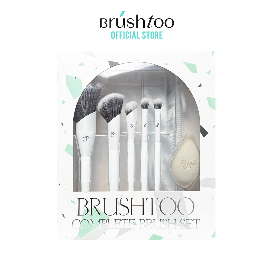 [เซ็ต7ชิ้น] BrushToo Complete Brush Set เซ็ตแปรงแต่งหน้าขนสังเคราะห์ + ฟองน้ำลงรองพื้น แถมฟรี กระเป๋าใส่แปรง