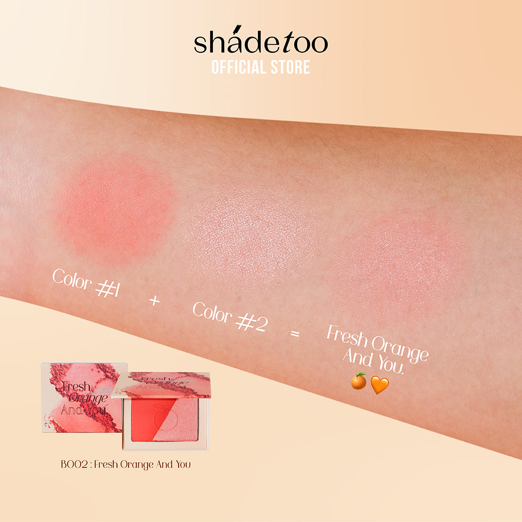 ShadeToo 2-Color Blush On Edition บลัชออนแบบฝุ่น เนื้อนุ่ม เบลอผิวให้แก้มแลดูเรียบเนียน ใช้ได้ทุกโทนสีผิว