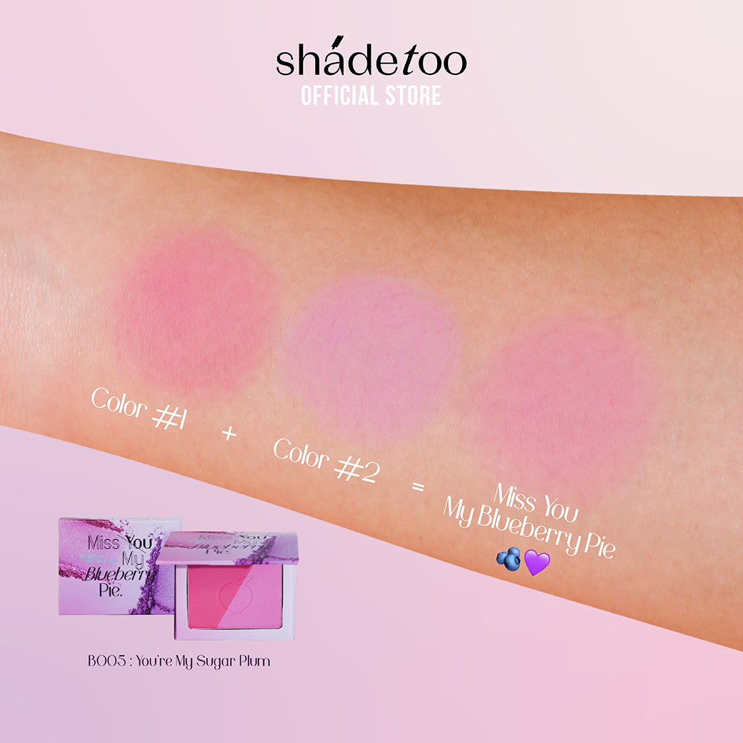 ShadeToo 2-Color Blush On Edition บลัชออนแบบฝุ่น เนื้อนุ่ม เบลอผิวให้แก้มแลดูเรียบเนียน ใช้ได้ทุกโทนสีผิว