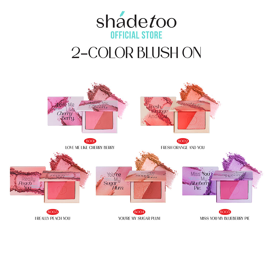 ShadeToo 2-Color Blush On Edition บลัชออนแบบฝุ่น เนื้อนุ่ม เบลอผิวให้แก้มแลดูเรียบเนียน ใช้ได้ทุกโทนสีผิว