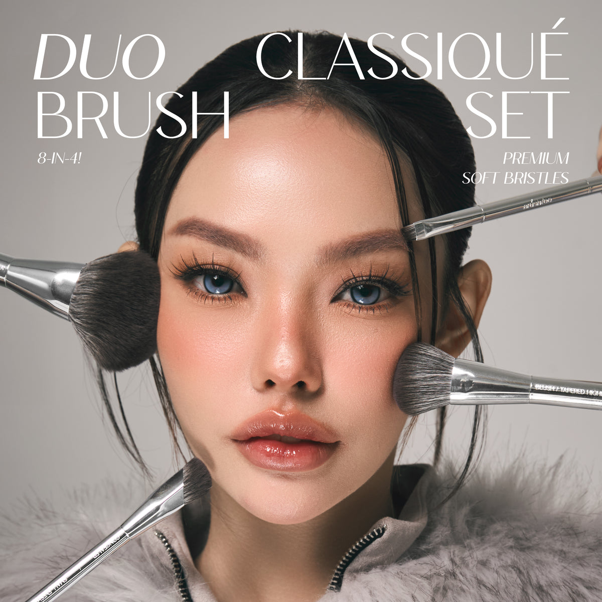 DUO CLASSIQUE BRUSH SET ชุดแปรงแต่งหน้า 4 ชิ้น 8 หัว
