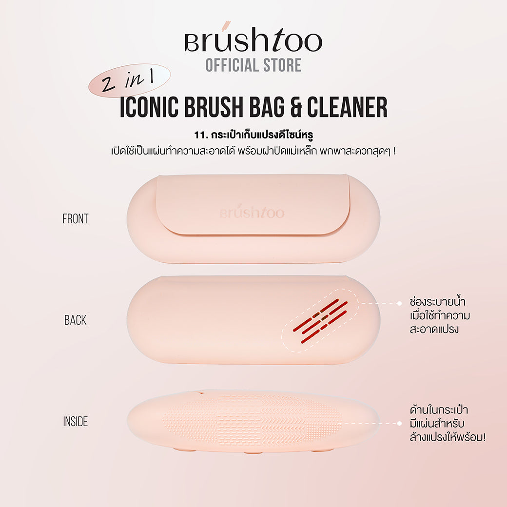 [11 ชิ้น FESTIVE *จำนวนจำกัด] BRUSHTOO MASTERCLASS BRUSH SET ชุดแปรงแต่งหน้ามาสเตอร์คลาส 10 ชิ้น พร้อมกระเป๋าแปรง