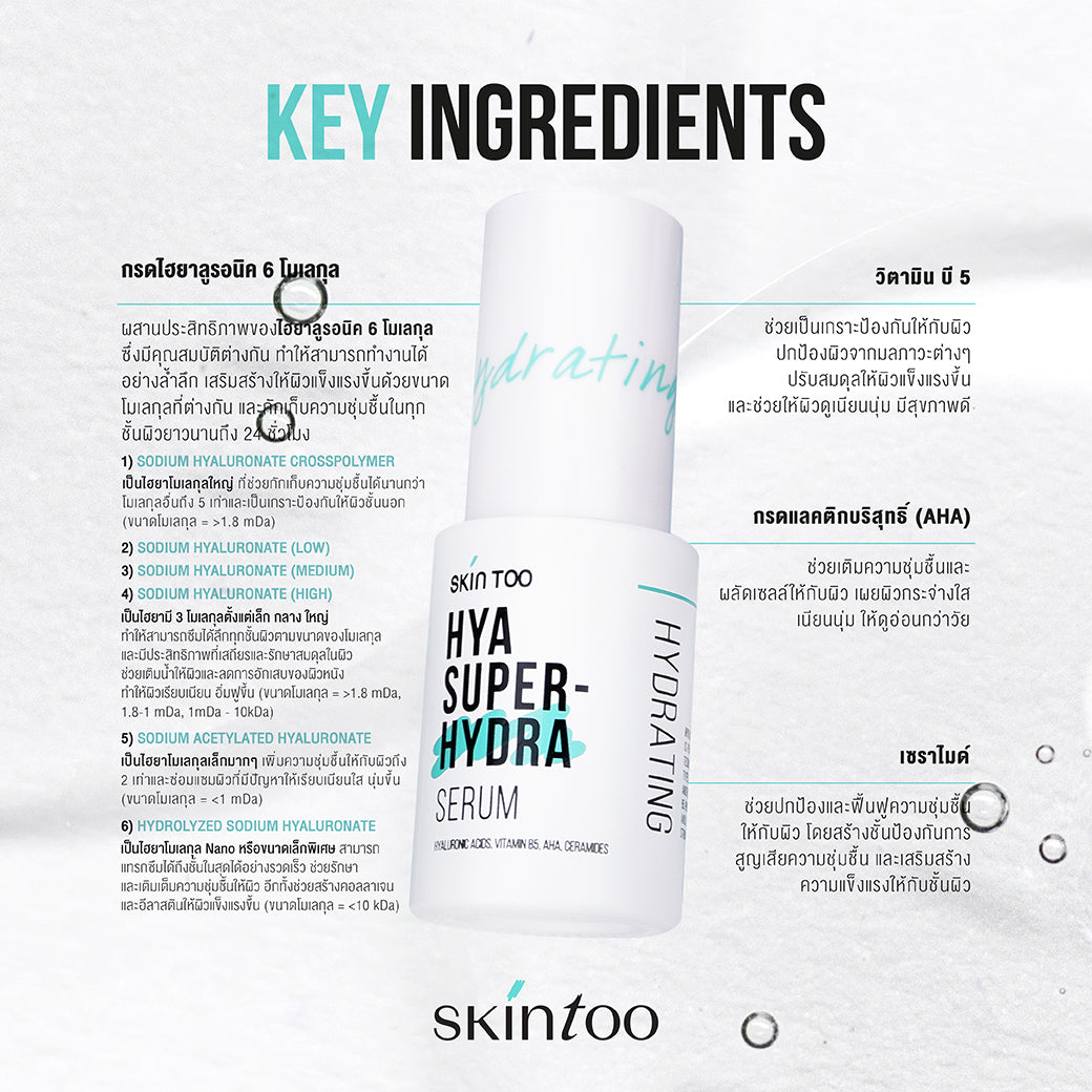 (เซ็ตเติมความชุ่มชื้น 2 ขวด) SKINTOO HYA SUPER HYDRA SERUM